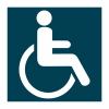 Site équipé pour les personnes handicapées vert, bleu